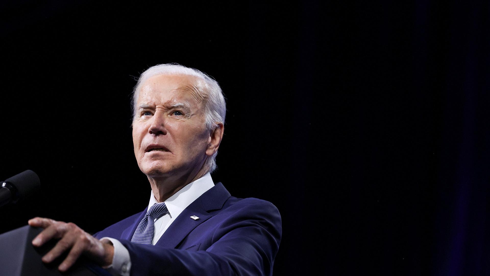 El presidente Joe Biden durante un evento político. 