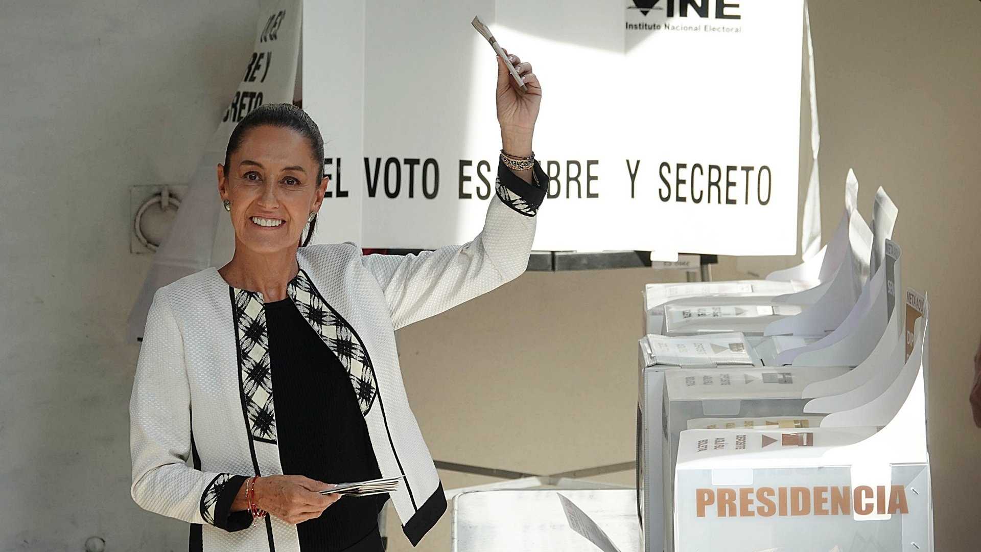 Elecciones Presidenciales 2024: Sheinbaum Vota Casilla Duraznos San Andrés Tlalpan