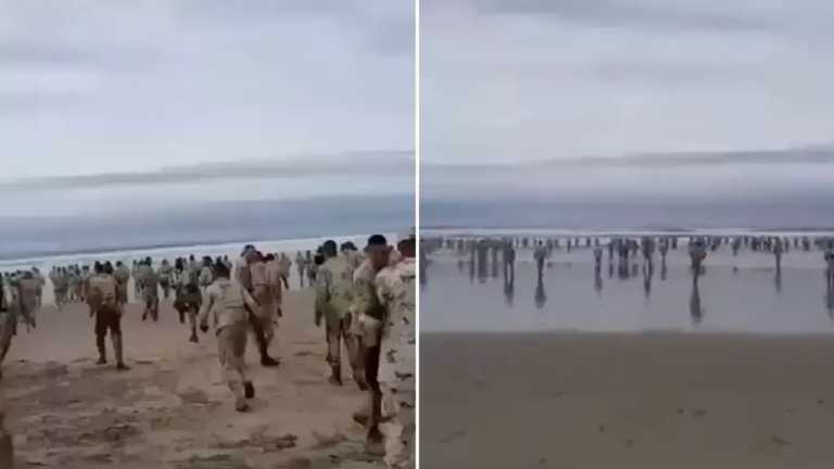 A través de un video, se capturó el momento en el que, el pasado 20 de febrero, múltiples uniformados ingresaron a las aguas de Ensenada antes de ser arrastrados por el mar.