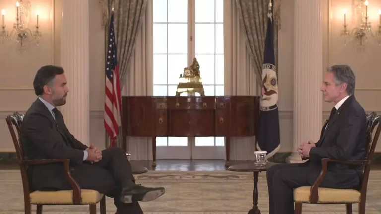 Antony Blinken, secretario de Estado de EUA, habló en entrevista exclusiva con Enrique Acevedo sobre la relación con México, la cual será transmitida hoy 28 de febrero de 2024 por ViX y nmás