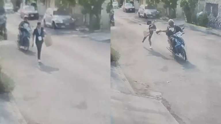 Una mujer fue arrastrada y despojada de su bolso por un hombre que viajaba en motocicleta, en la zona habitacional de El Coyol, en el municipio de Veracruz, a plena luz del día.