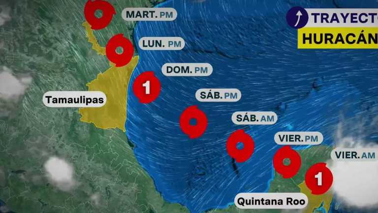 El huracán Beryl se debilitó a categoría 1 en la escala Saffir-Simpson después de haber tocado tierra en Tulum, Quintana Roo. Se desplaza sobre el norte de la Península de Yucatán