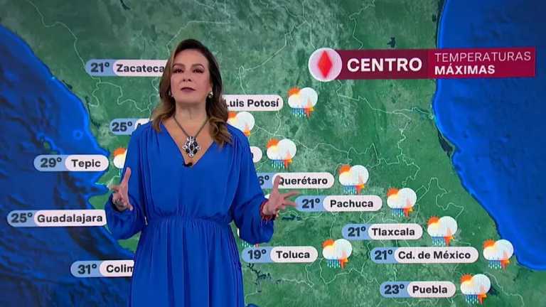 Raquel Méndez informa que hoy, 18 de julio 2024, seguirán las lluvias por lo que se conoce como monzón mexicano; la CDMX tendrá una temperatura máxima de hasta 21 grados