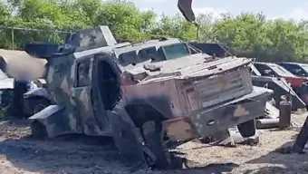 Autoridades Destruyen Camionetas Blindadas Decomisadas a Delincuentes en Tamaulipas