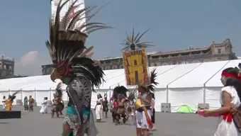 Foto: Celebran a México-Tenochtitlan con Danzas Cósmicas Tradicionales en el Zócalo de CDMX
