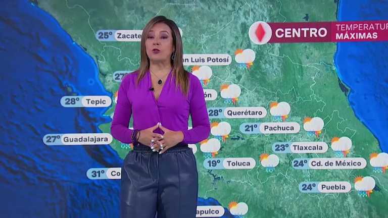 Raquel Méndez comenta que hoy 30 de agosto de 2024, la Ciudad de México (CDMX) tendrá una temperatura máxima de 24 grados centígrados con fuertes lluvias durante la tarde