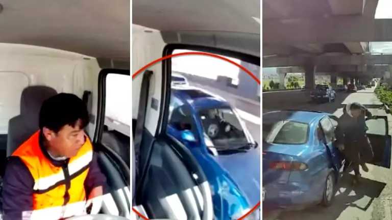 El operador de un tráiler se libró de un intento de asalto en la autopista México-Puebla a la altura de Cuautlancingo gracias a que salió corriendo con las llaves.