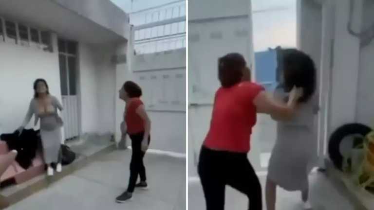 En repetidas ocasiones los gritos e insultos entre ambas mujeres se hicieron presentes dentro de la Escuela Primaria Emiliano Zapara en Puebla.