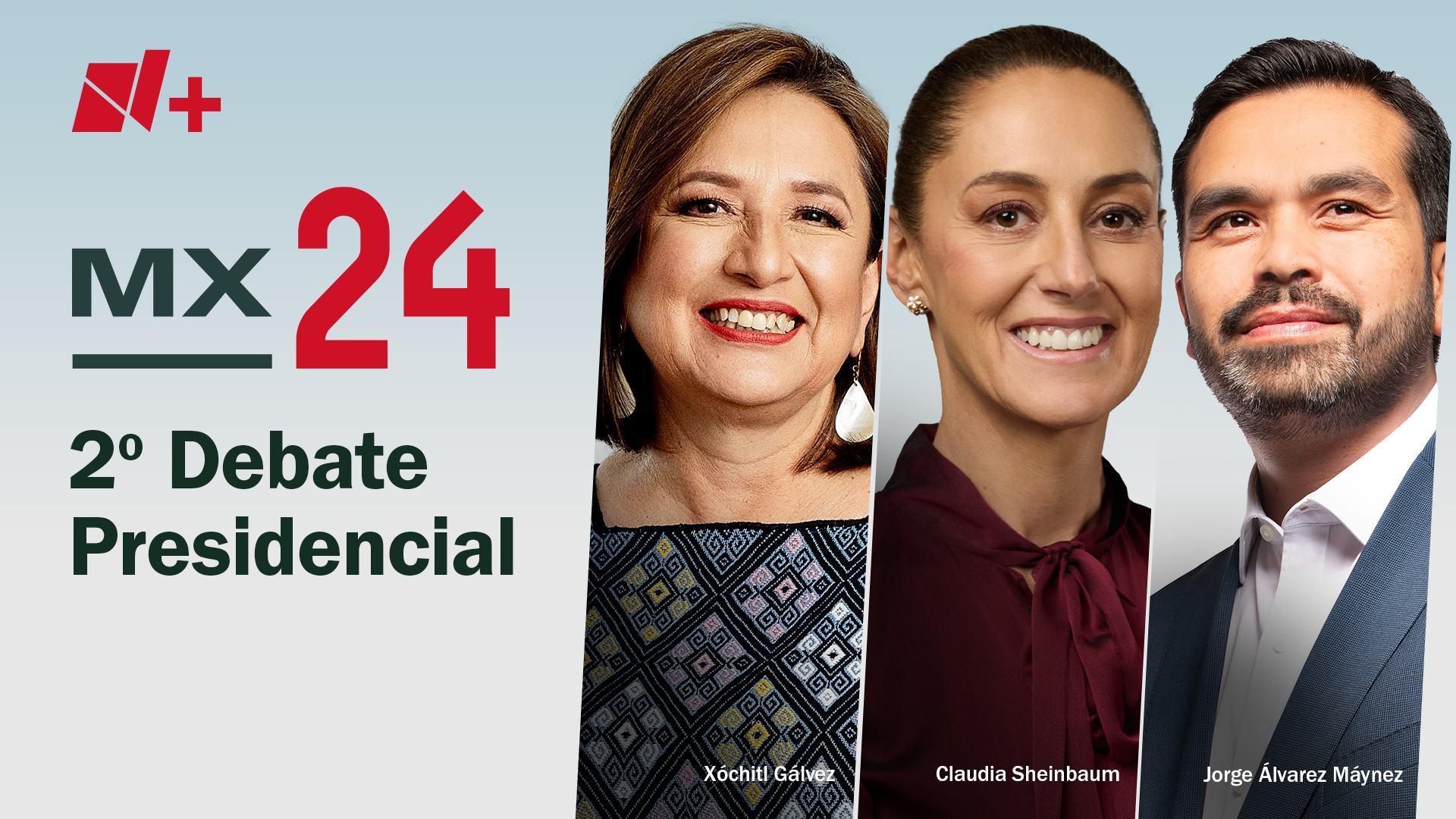 Los candidatos presidenciales, Xóchitl Gálvez, Claudia Sheinbaum y Jorge Álvarez