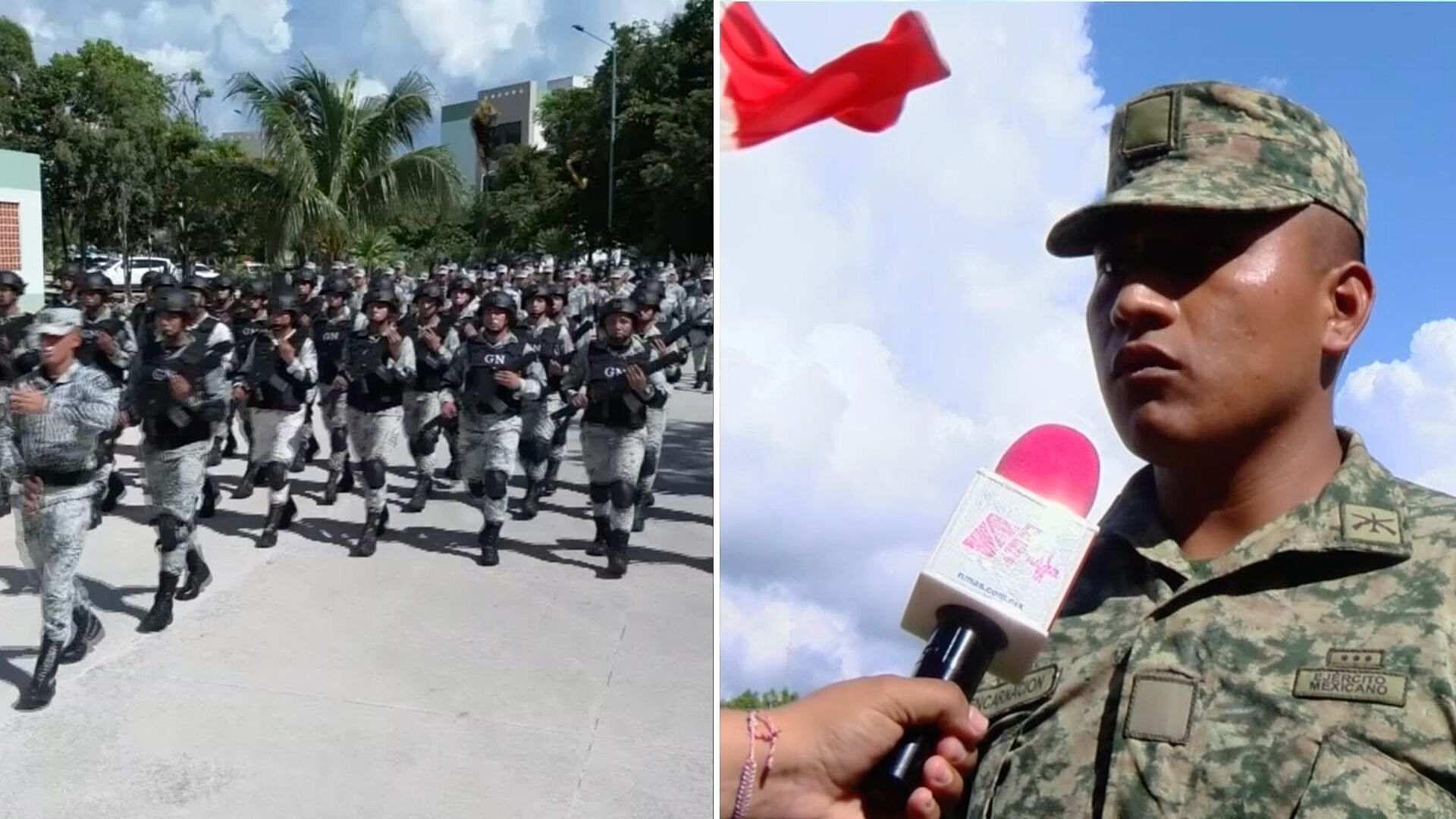 Militares se Preparan para Participación del Desfile en Cancún