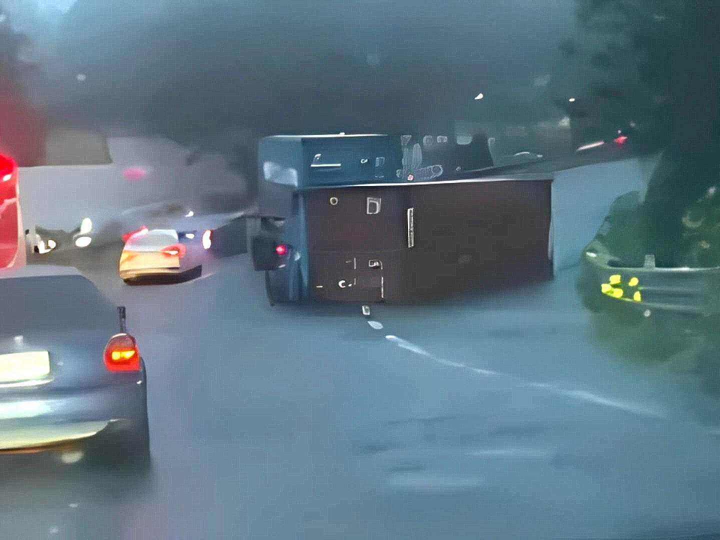 Foto: En Medio de la Neblina, Tráiler Doble Remolque Vuelca en la Carretera Libre México-Toluca