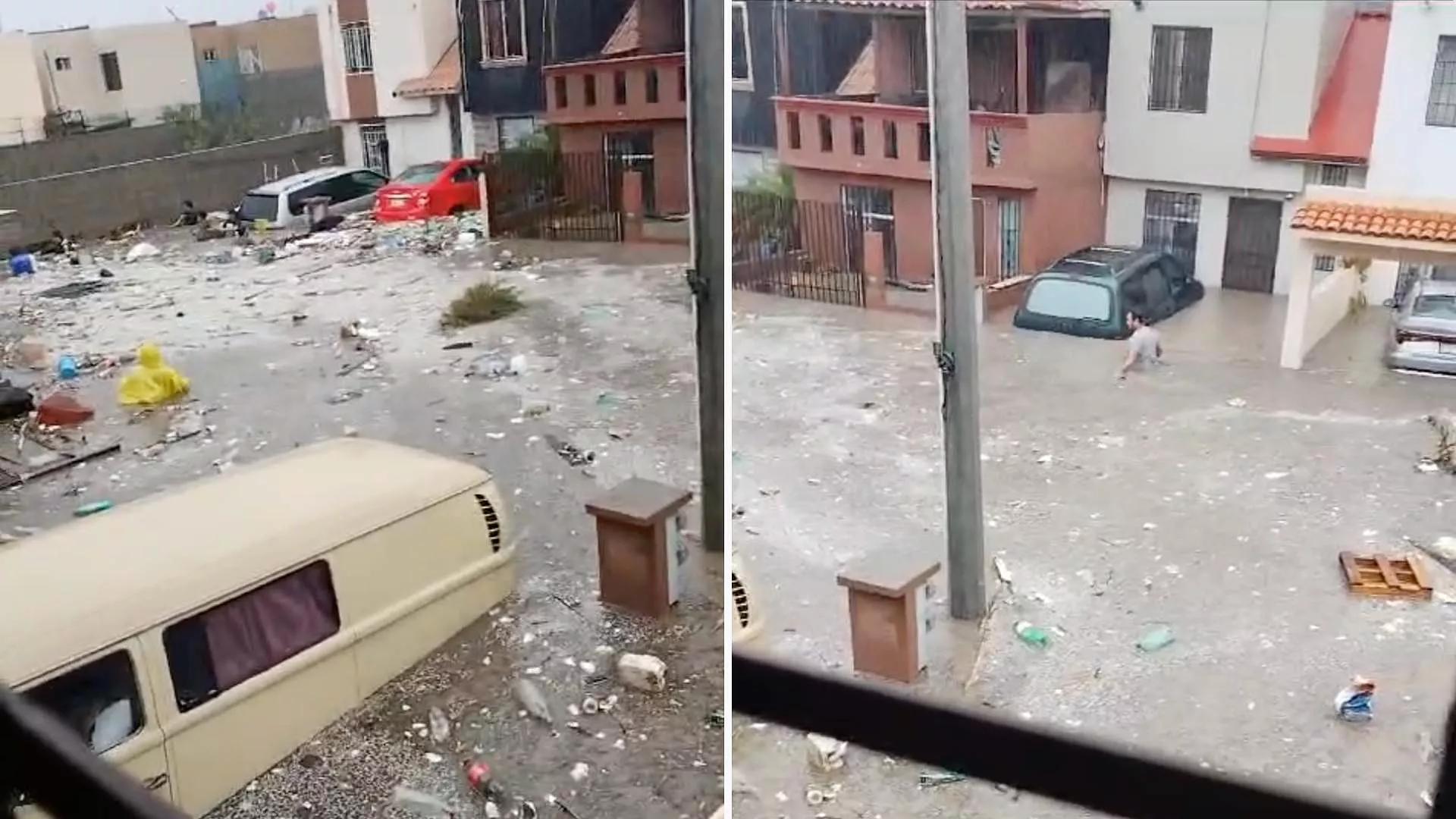 VIDEO: Se Inunda Fraccionamiento en Tijuana, Vehículos se Encuentran Bajo  el Agua