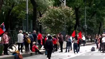Foto:Manifestación Frente a Embajada de EUA, en Paseo de la Reforma