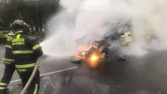 FOTO: Camioneta de Valores se Incendia en CDMX