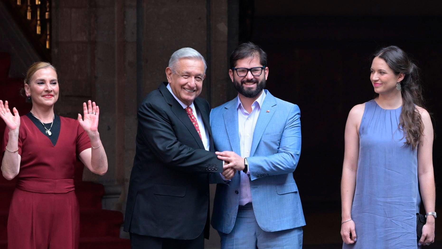 Andrés Manuel López Obrador y su homólogo chileno, Gabriel Boric