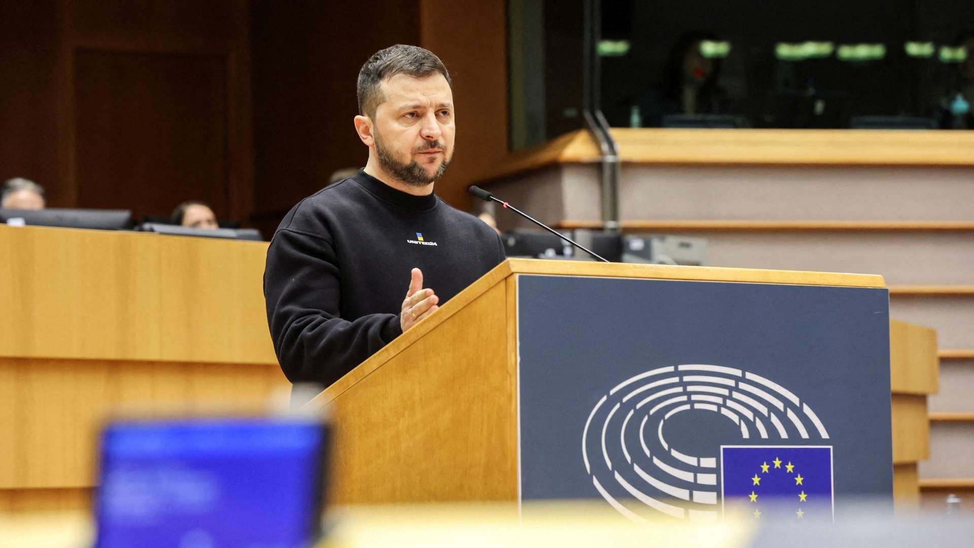 El presidente de Ucrania, Volodímir Zelenski, ofrece discurso ante Parlamento Europeo