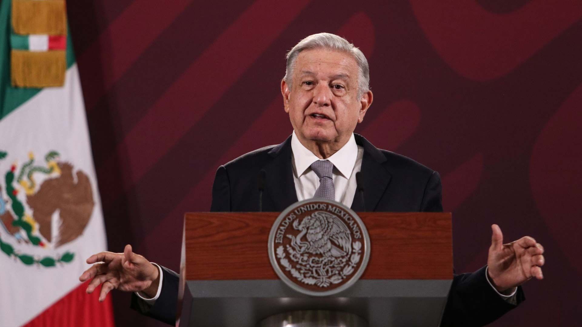 AMLO en rueda de prensa matutina en Palacio Nacional el 29 de marzo de 2023