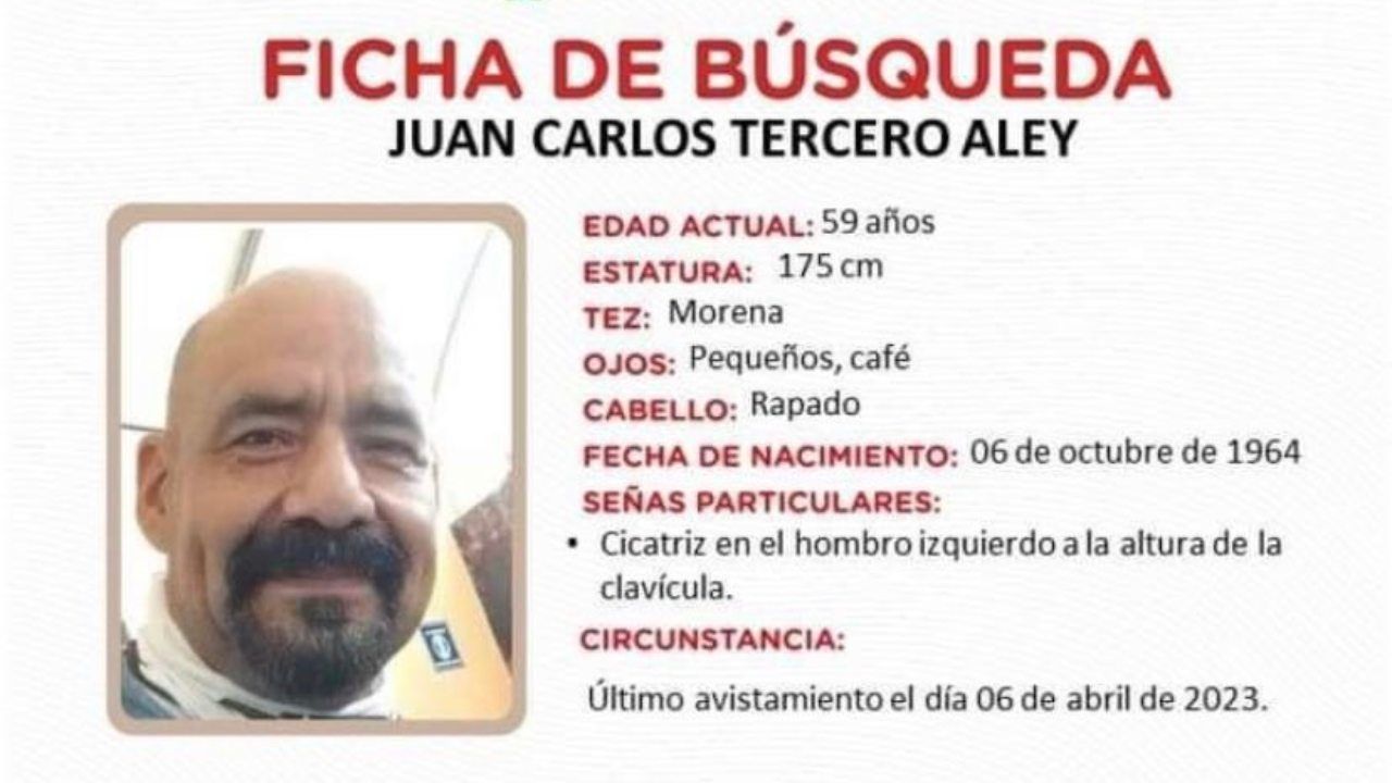 El antropólogo Juan Carlos Tercero Aley está desaparecido desde el 8 de abril del 2023