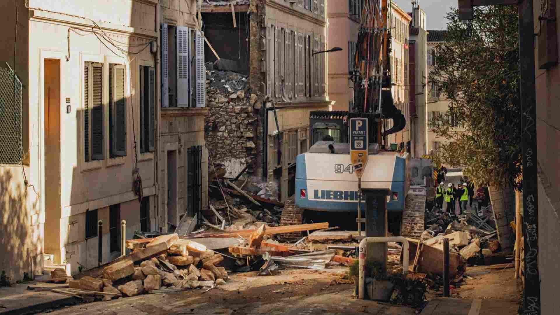 Edificio derrumbado en el centro de Marsella