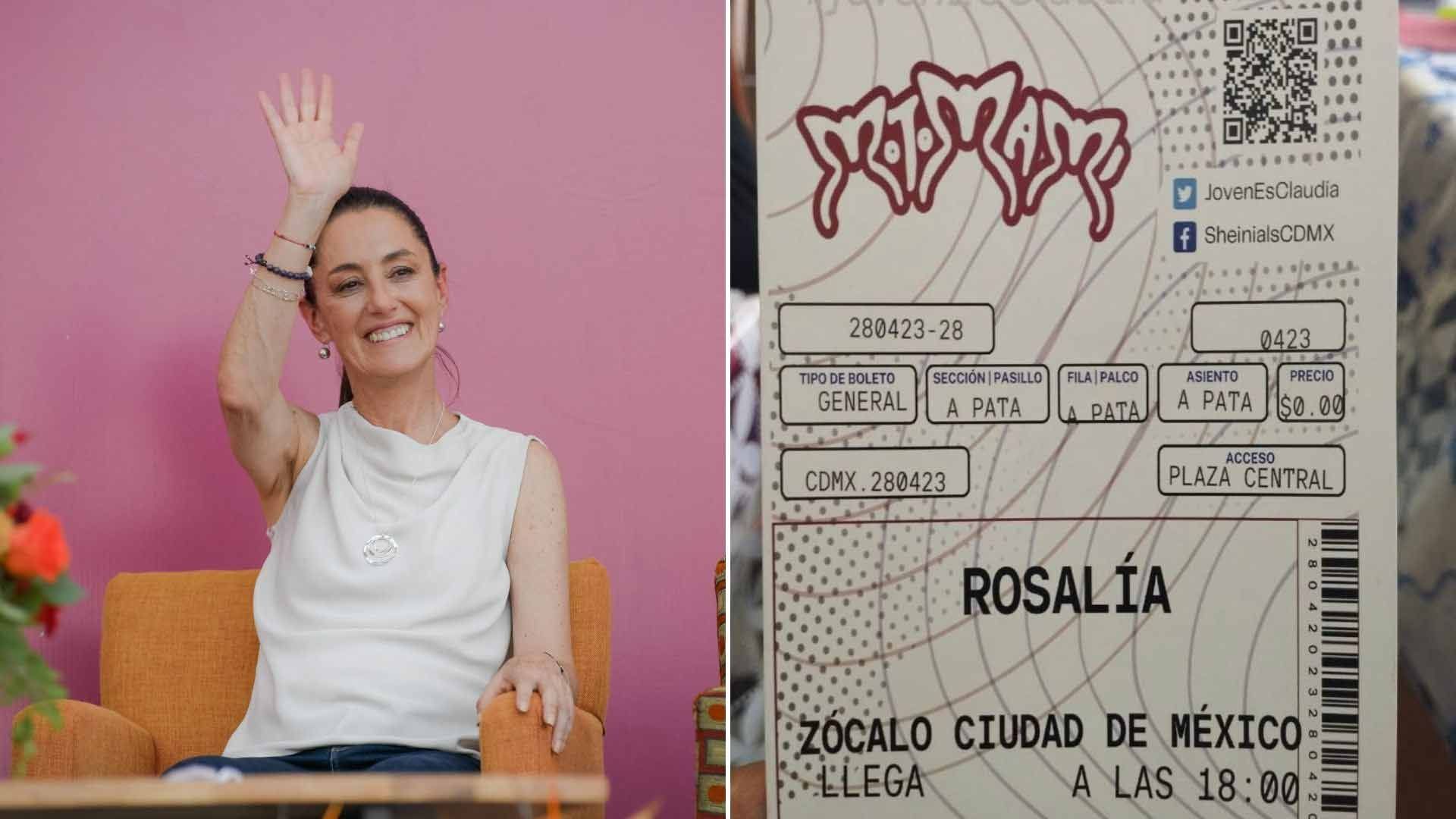 Rosalía: Promueven a Sheinbaum con Supuestos Boletos para Show en el Zócalo