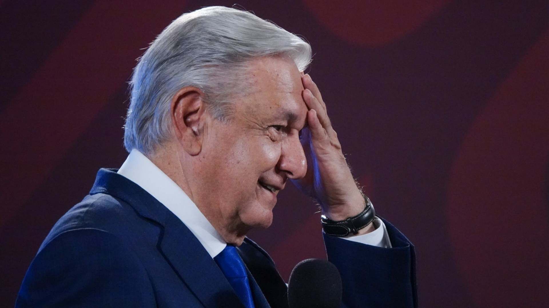 Andrés Manuel López Obrador durante la conferencia mañanera del 23 de mayo. 