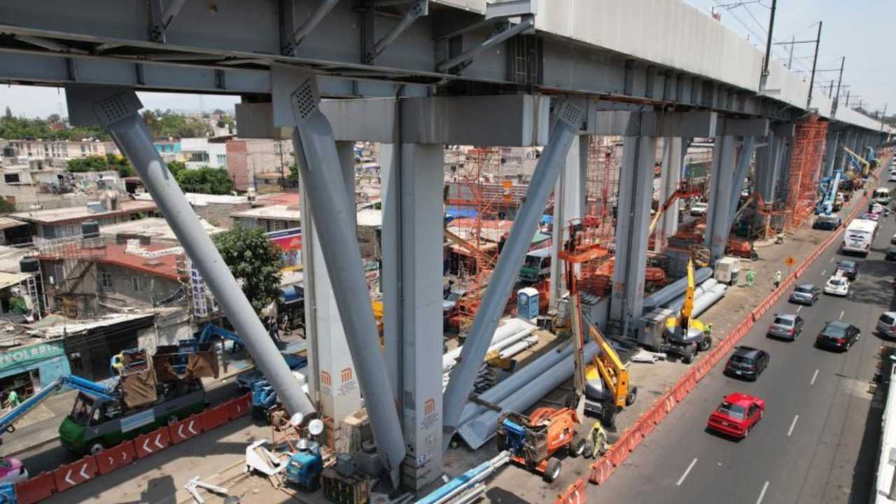 Obras de rehabilitación del tramo elevado de la Línea 12 del Metro CDMX