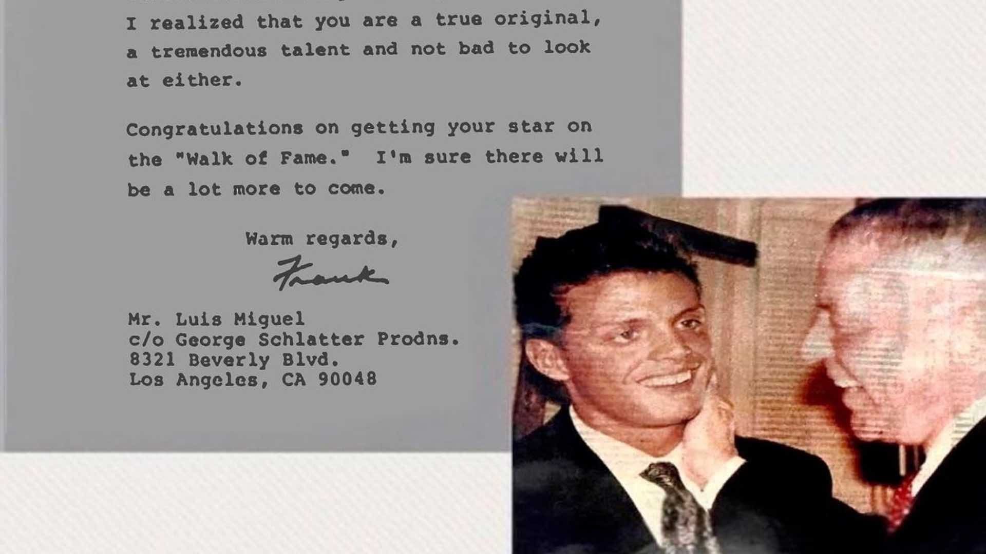 Carta que envió Frank Sinatra a Luis Miguel