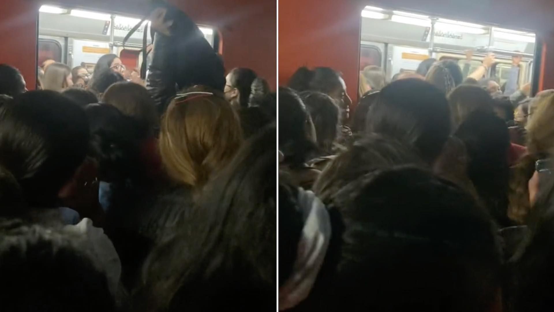 Mujer baja a gritos del Metro