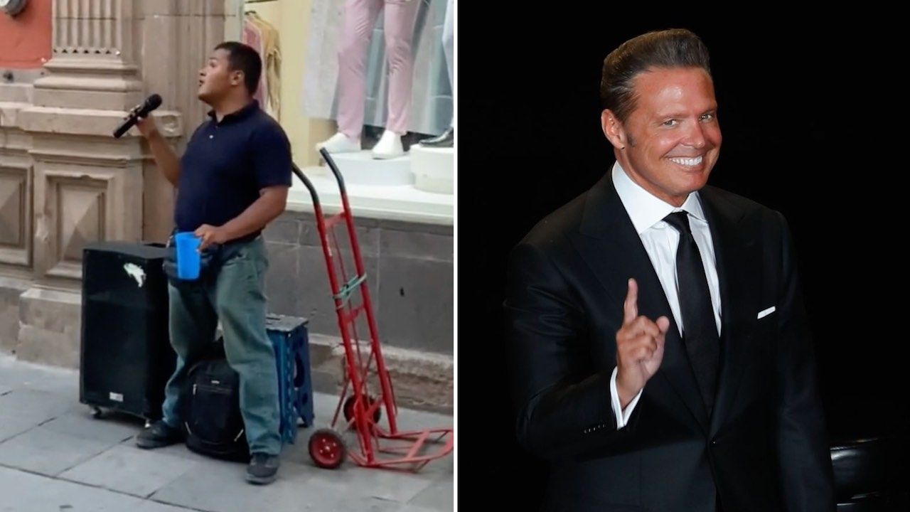 Ciego canta como Luis Miguel en calle de San Luis Potosí