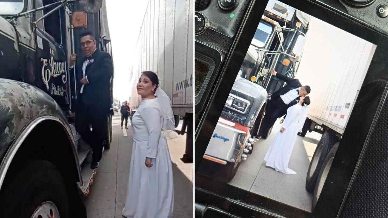 Novios Celebran Boda en Bloqueo de la México-Puebla; Arman Sesión de Fotos