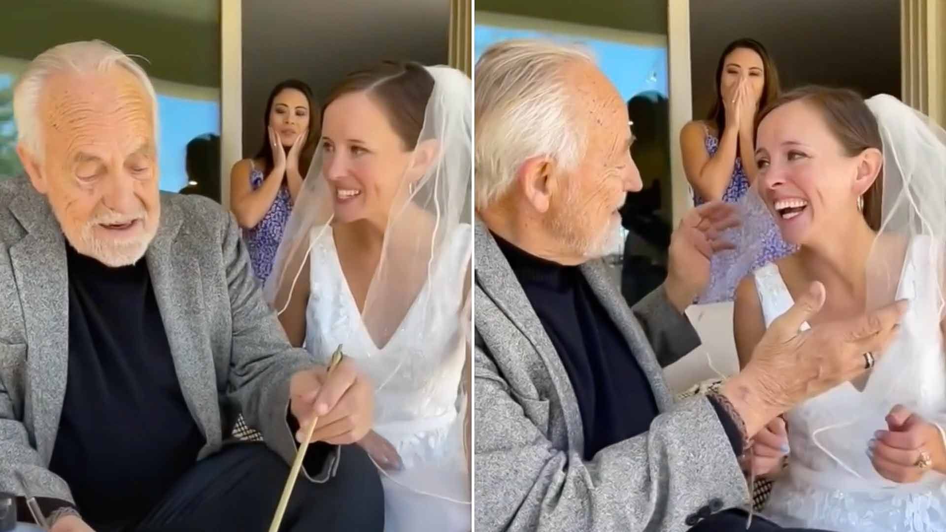 Hombre con Alzheimer reconoce a su hija el día de su boda