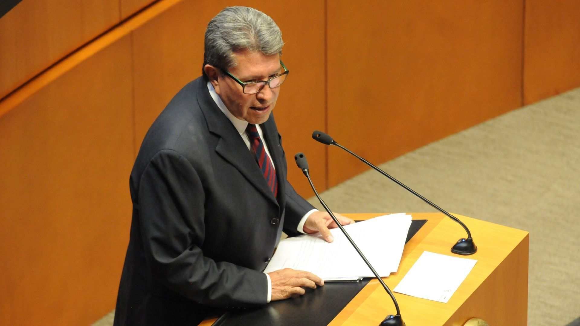 Ricardo Monreal en su último discurso en el pleno del Senado.