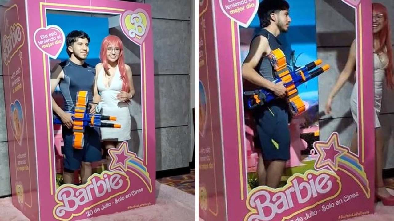 Una pareja fue grabada en video disfrazada de Barbie y Max Steel