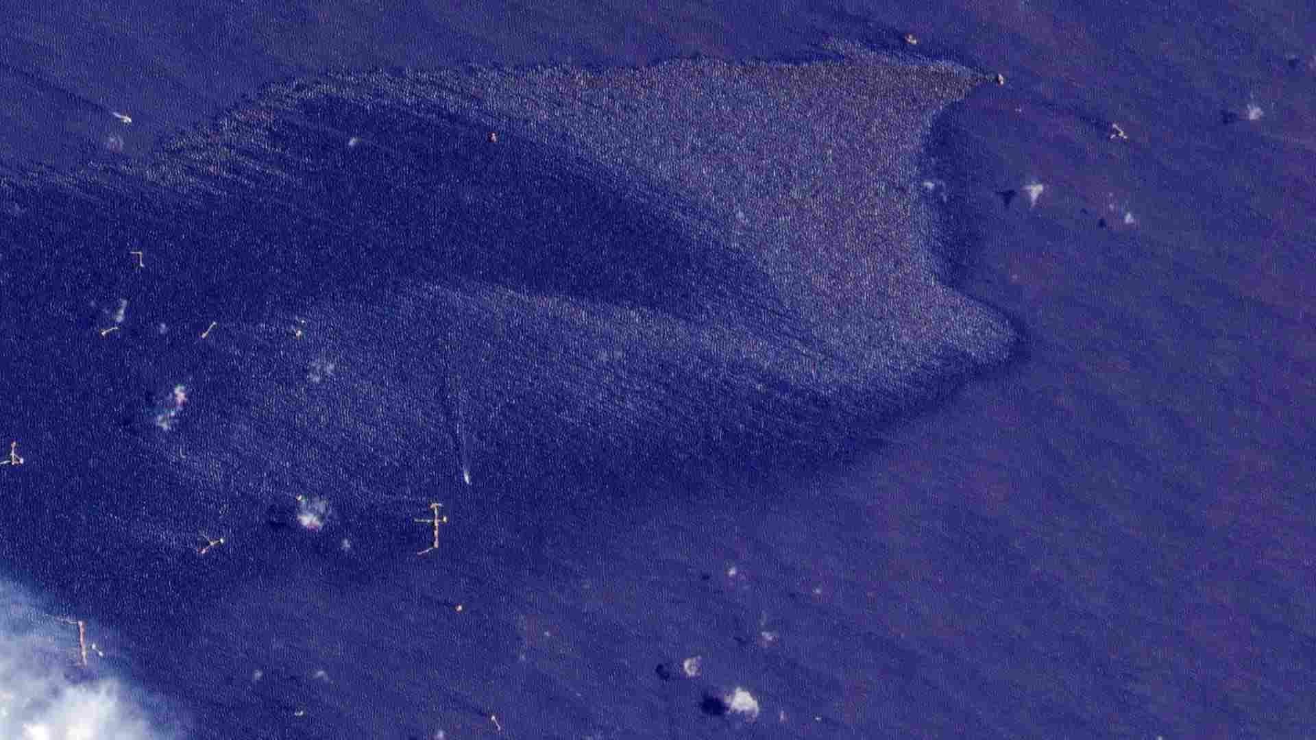 Fotografía satelital del derrame en el Golfo de México