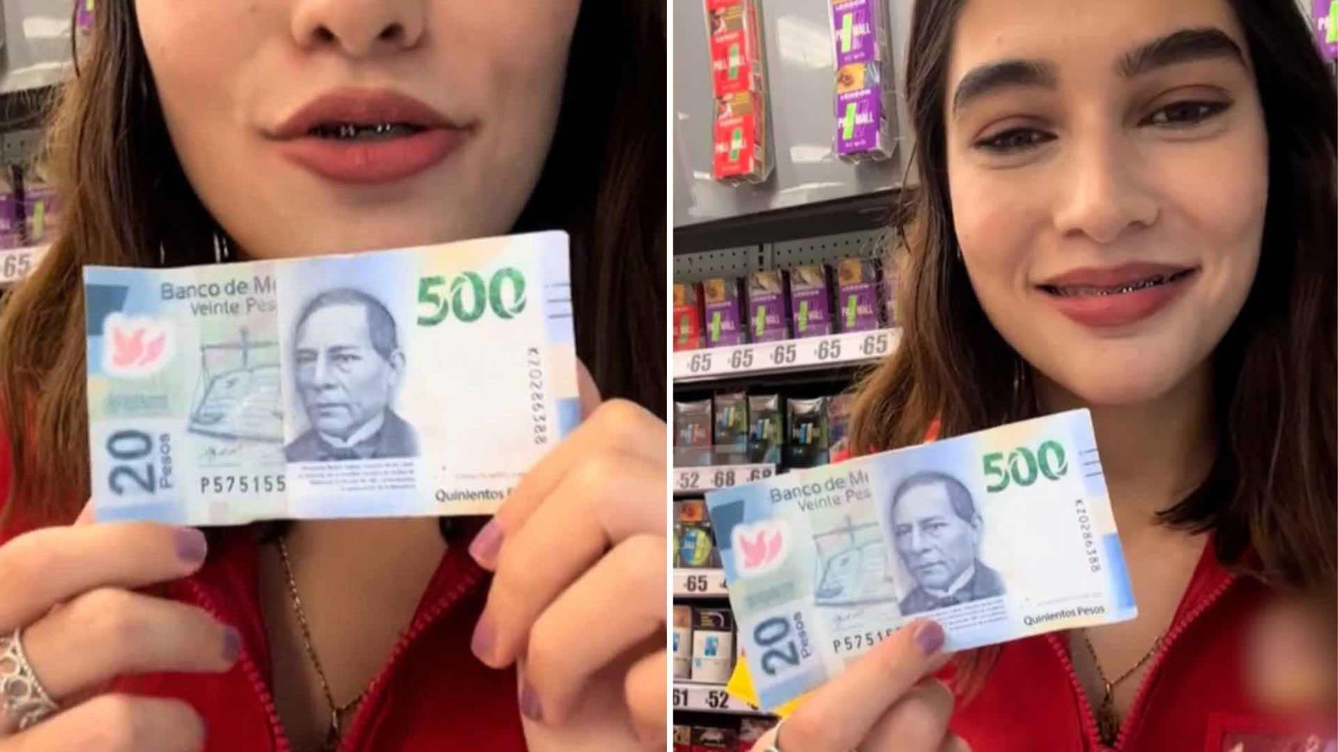  Influencer es Víctima de Estafa: Recibe Billete Falso de 520 Pesos en Tienda de Conveniencia