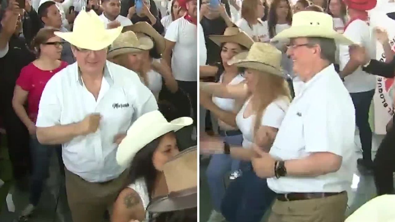 El excanciller Marcelo Ebrard causó gracia entre los asistentes de una Asamblea Informativa en Naucalpan al bailar No Rompas Mas de Caballo Dorado