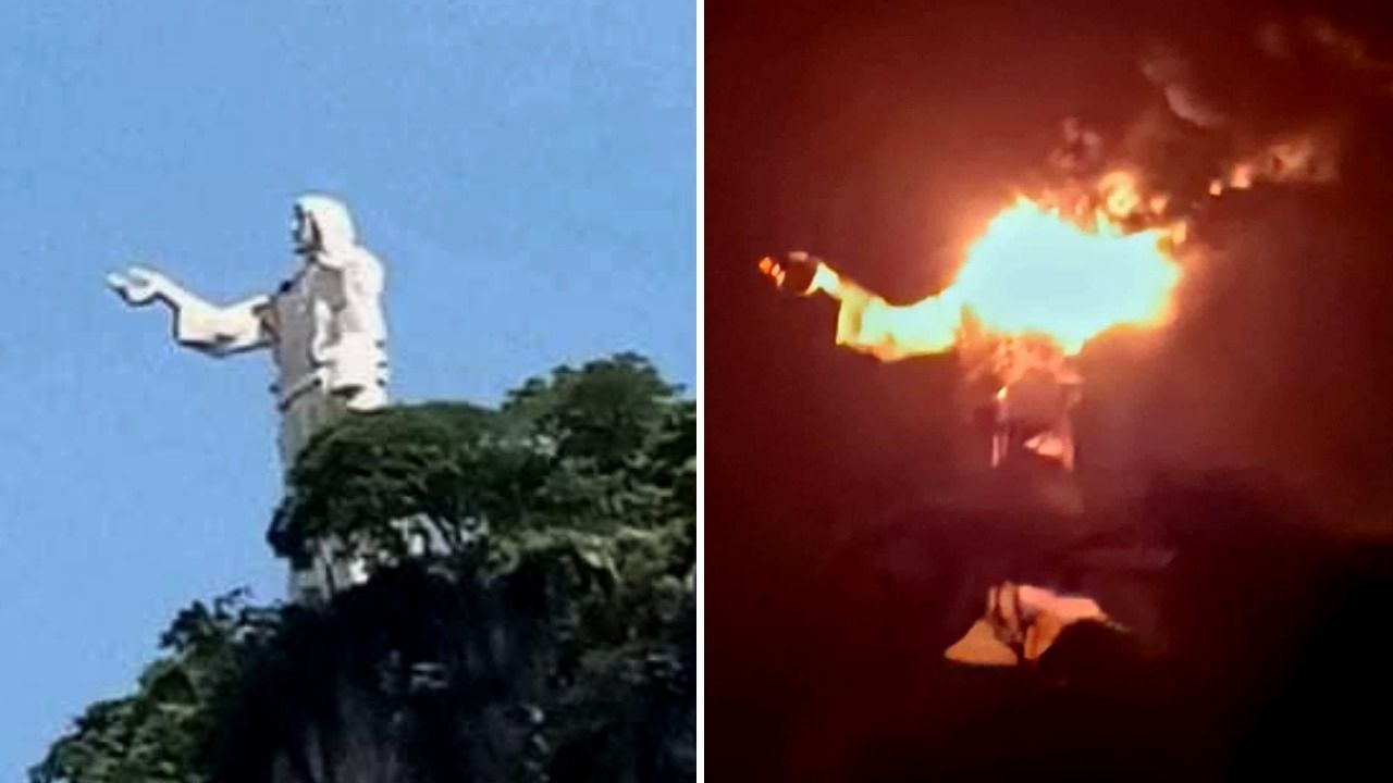 Un rayo redujo a cenizas al Cristo Pescador que se encontraba en La Concordia, Chiapas, y fue colocado en el cerro El Raspado en 2015