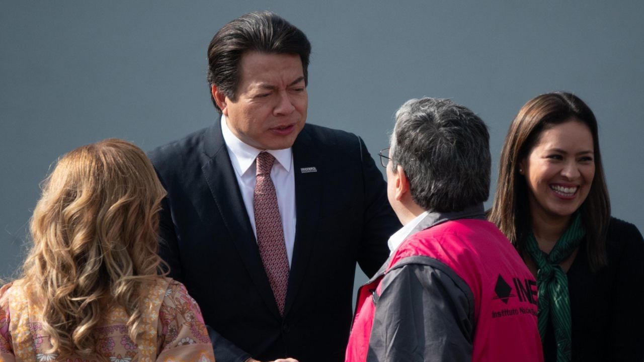 Mario Delgado en la ceremonia por el inicio del proceso electoral 2023-2024.