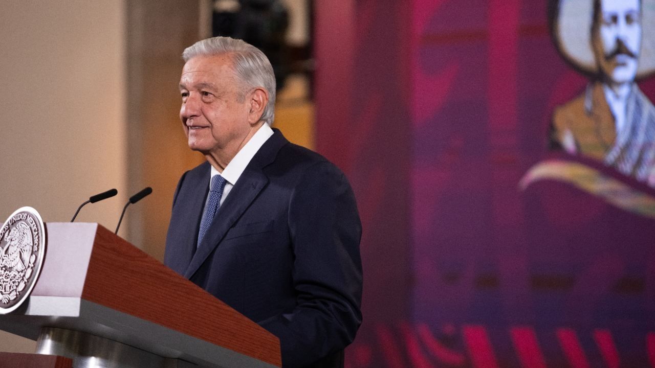 El presidente López Obrador en conferencia mañanera 