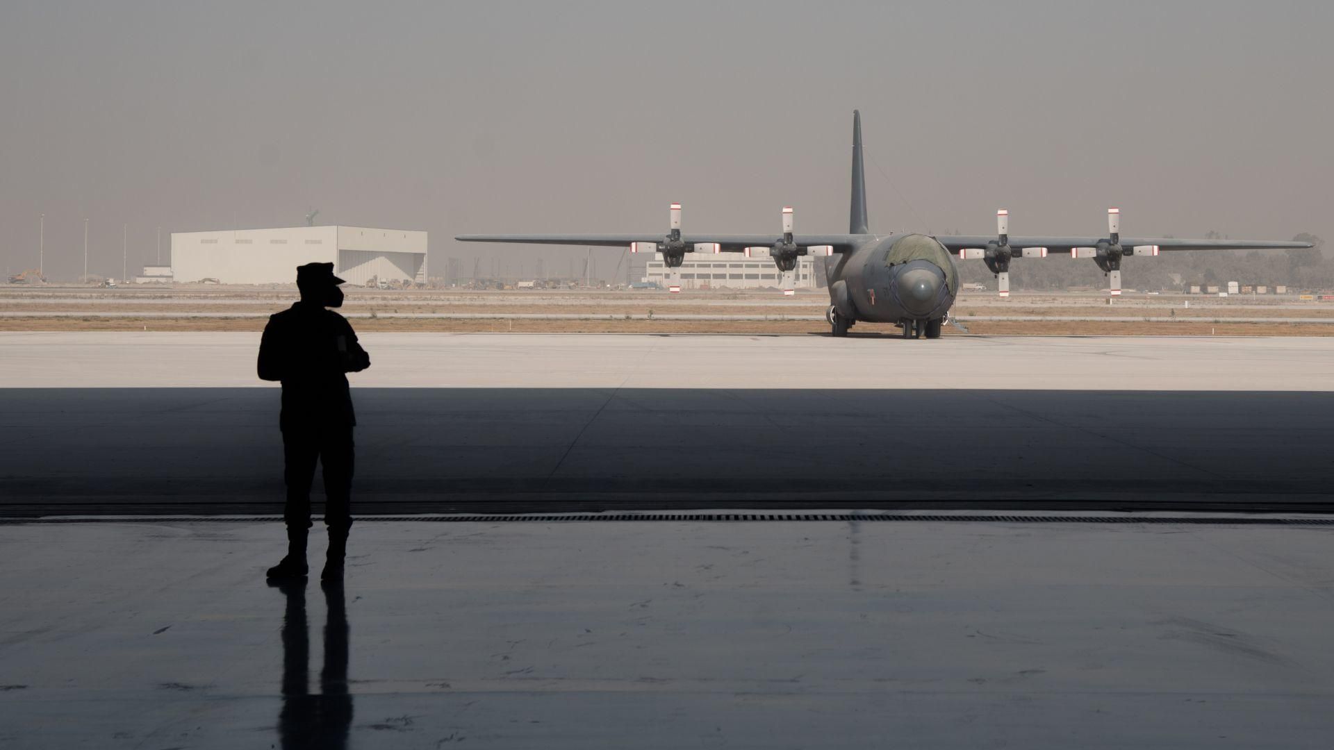 Avión de la Fuerza Aérea Militar en Santa Lucía, en enero de 2021.