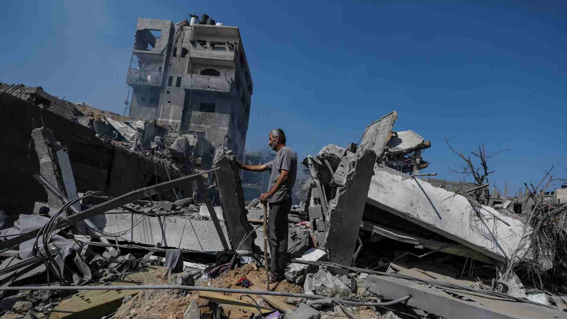 Daños en la Franja de Gaza por bombardeos. 