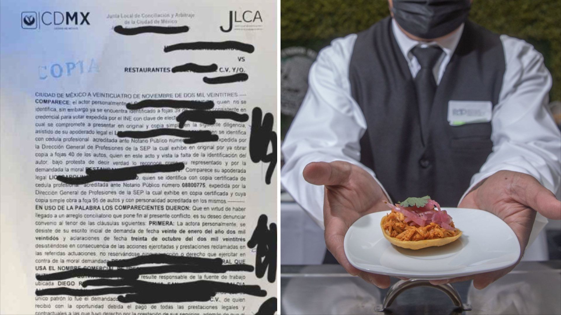 Mesero es indemnizado tras ser despedido por comer una tostada