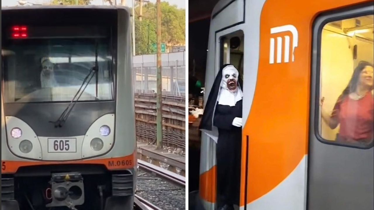 Video | ¿Dulce o Truco? La Monja Conduce Convoy del Metro Capitalino 