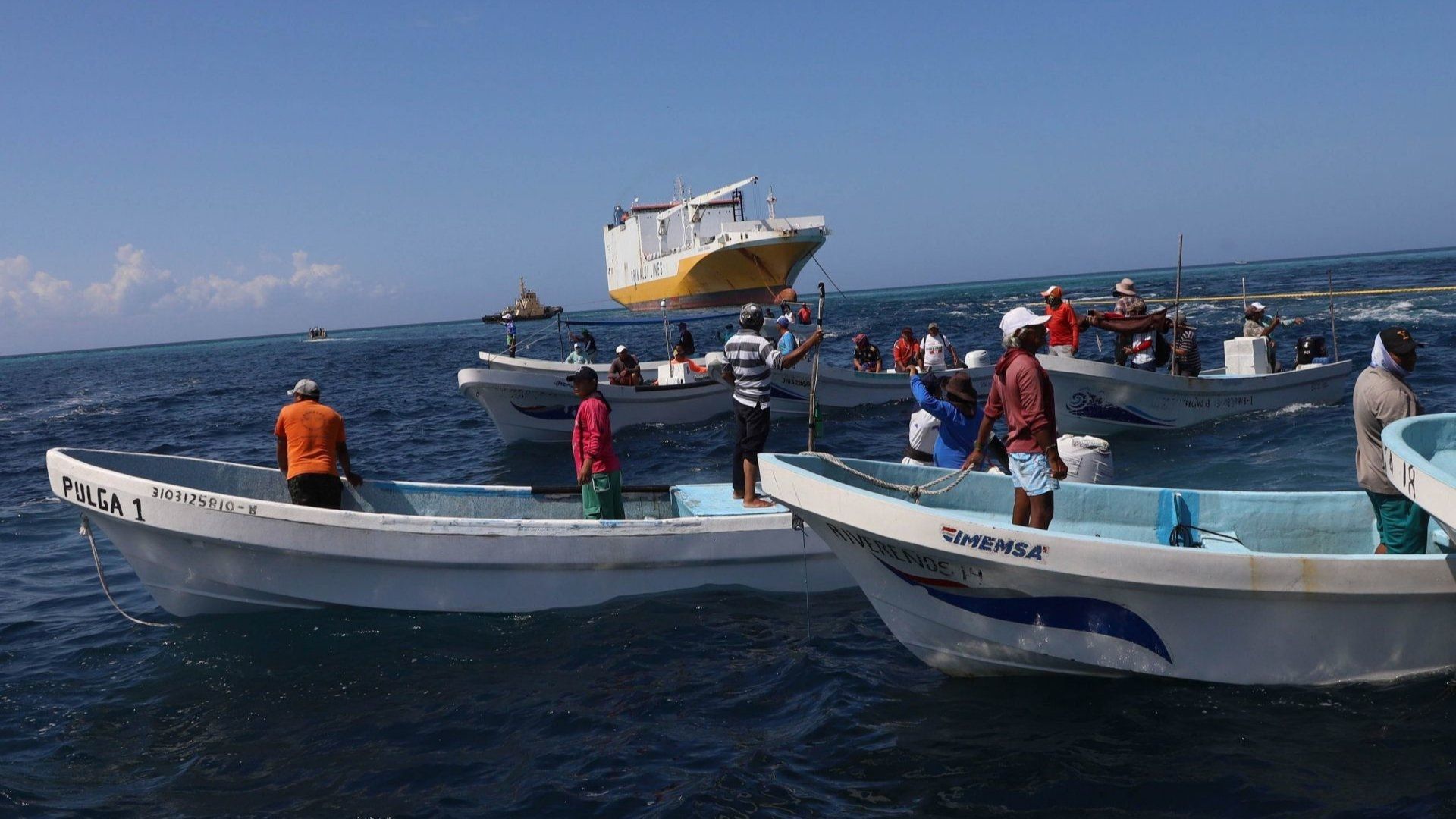 Protesta de pescadores en Yucatán