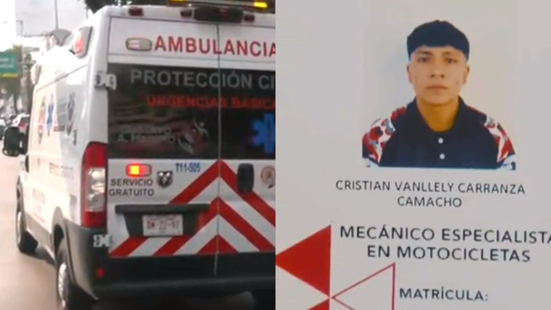 Cristian Vanllely Carranza, joven de 18 años, rociado con gasolina y prendido cuando se encontraba en una escuela automotriz en Texcoco