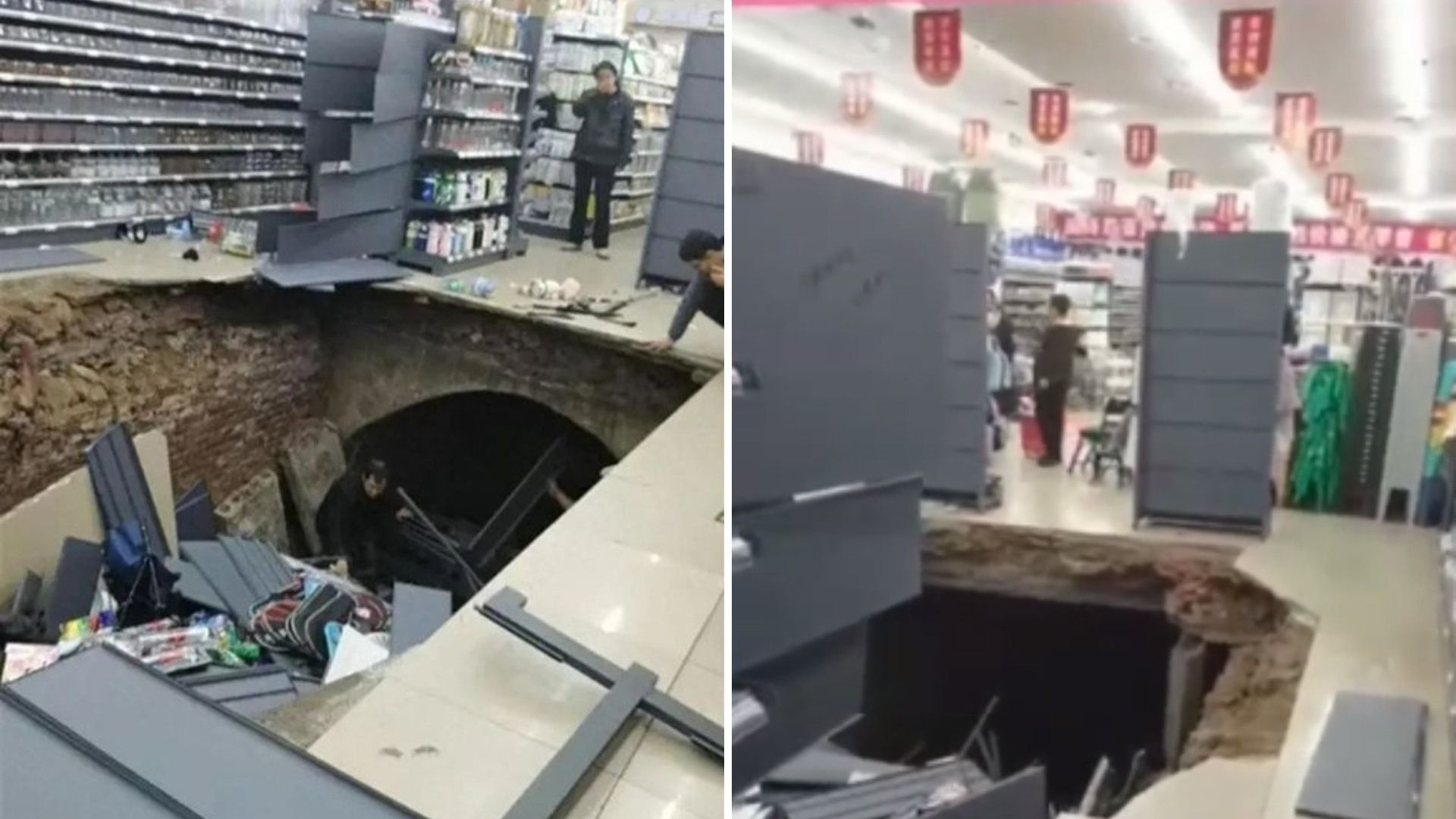 Video: Socavón en Centro Comercial de China 