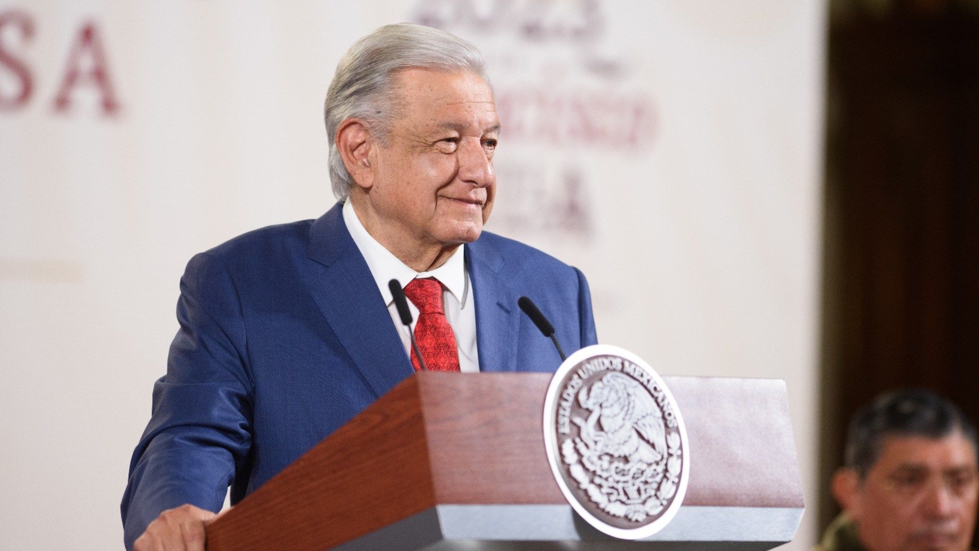 El presidente López Obrador en conferencia mañanera 