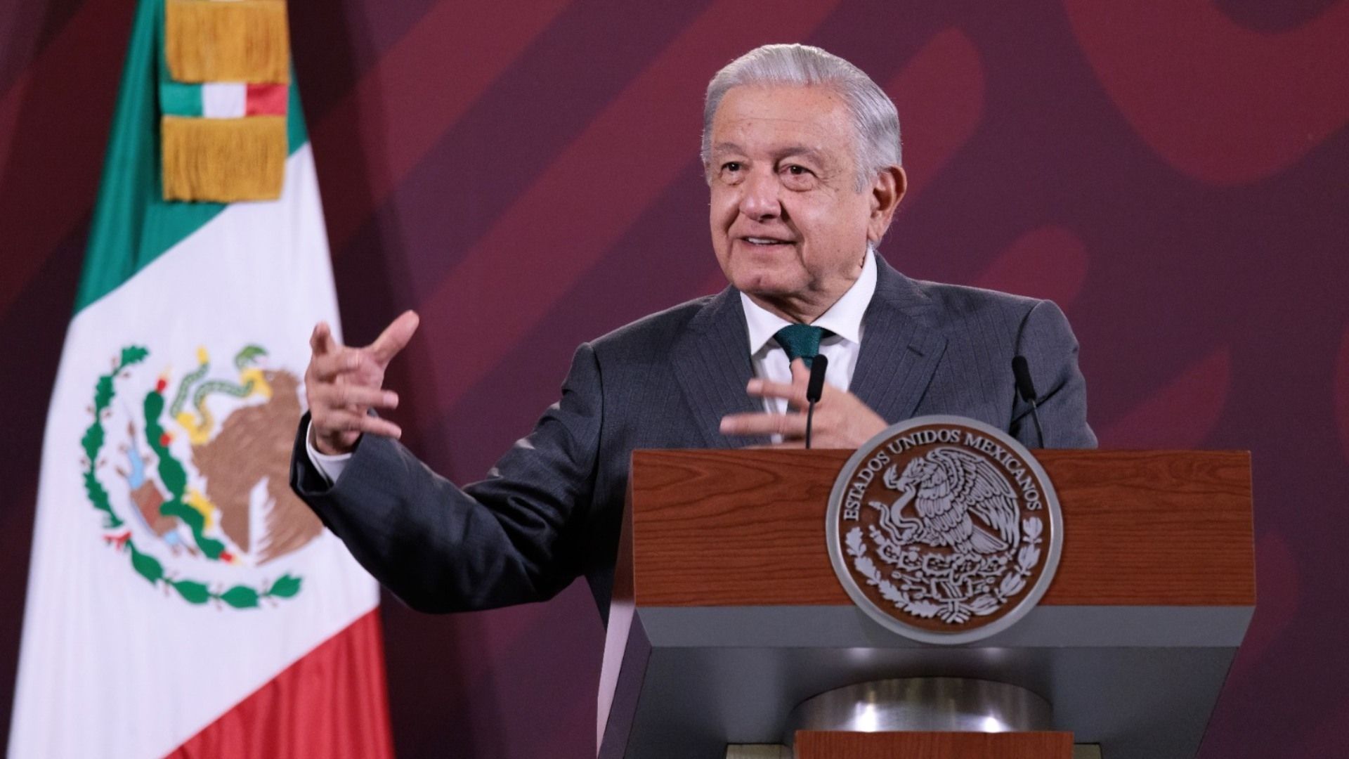 Andrés Manuel López Obrador en Palacio Nacional.