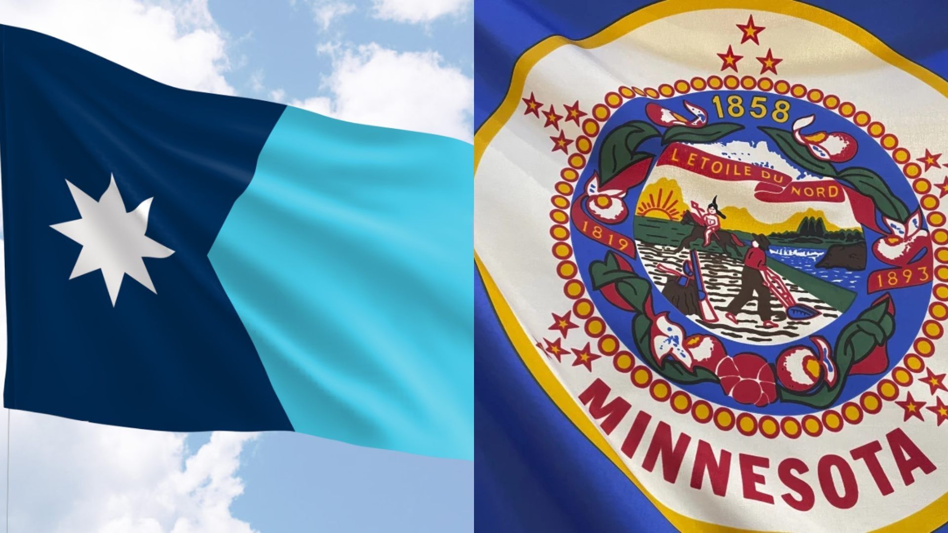 La nueva bandera estatal de Minnesota y el diseño antiguo que ha sido criticado