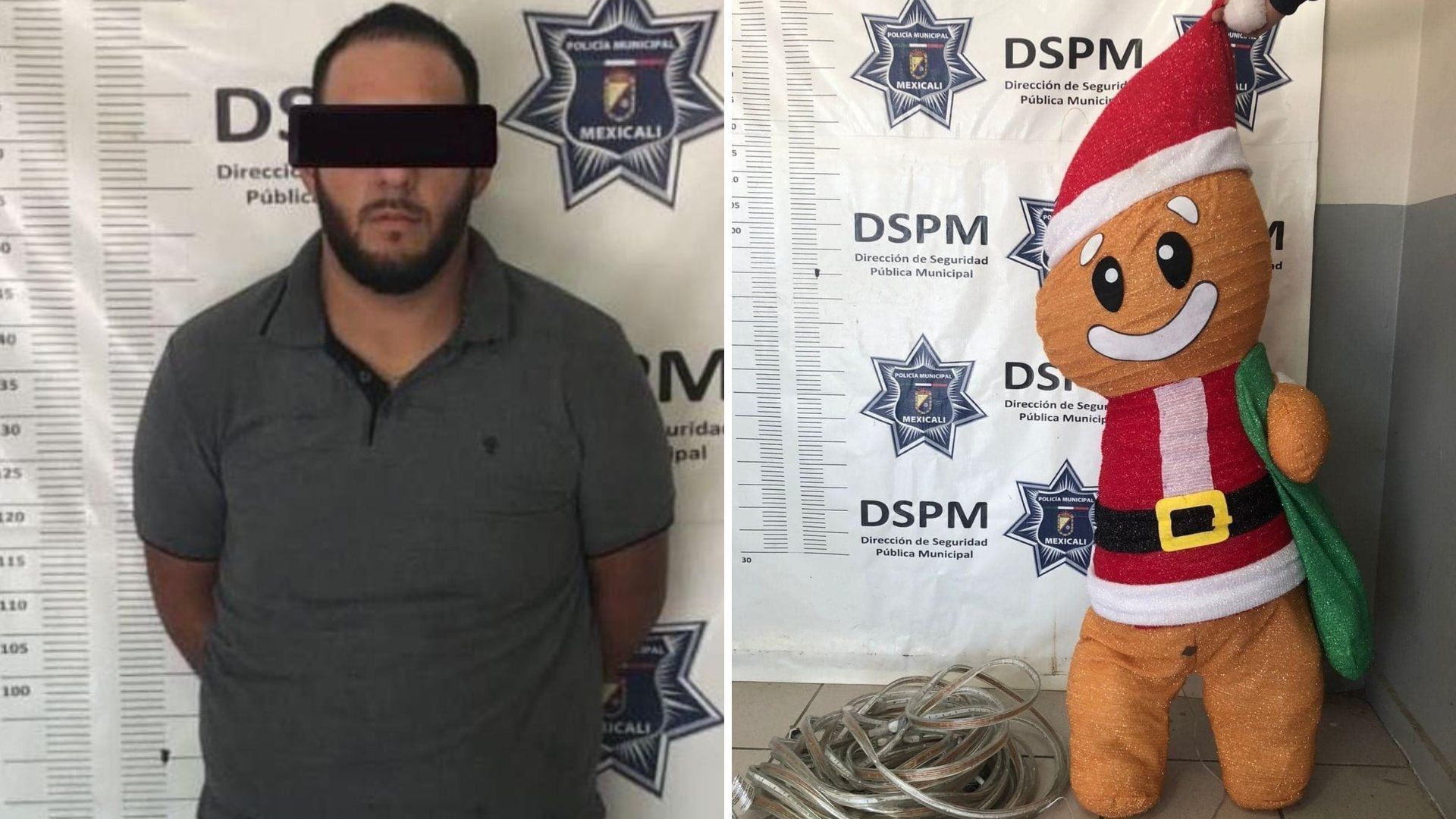 Detienen a Hombre por Robar Adornos Navideños en Mexicali